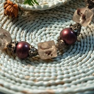 Sophisticated Purple and Silver Necklace with Elegant Beads